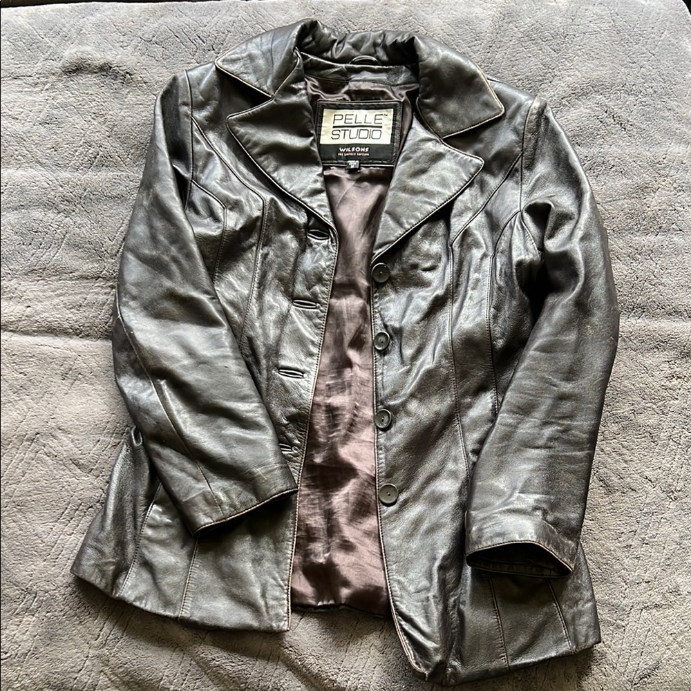Pelle Studio Brown Leather Jacket Vintage Style